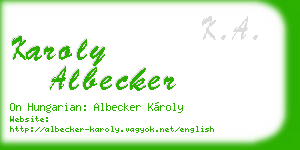 karoly albecker business card